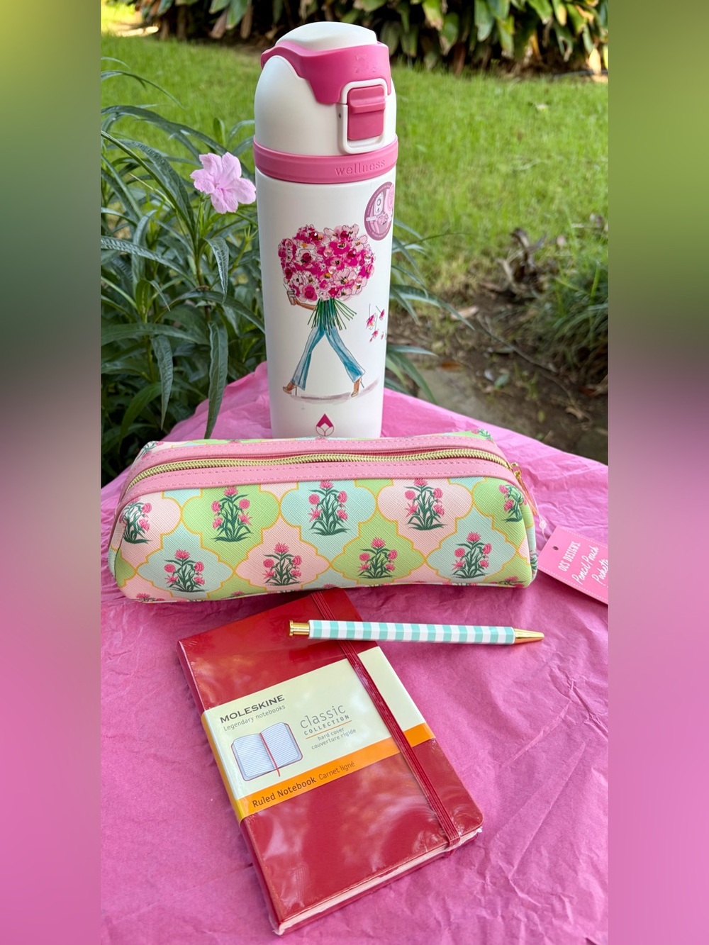 NWT WELLNESS 20oz beautiful tumbler/Moleskin Notebook/Camellia hair clips & more - Picture 6 of 6